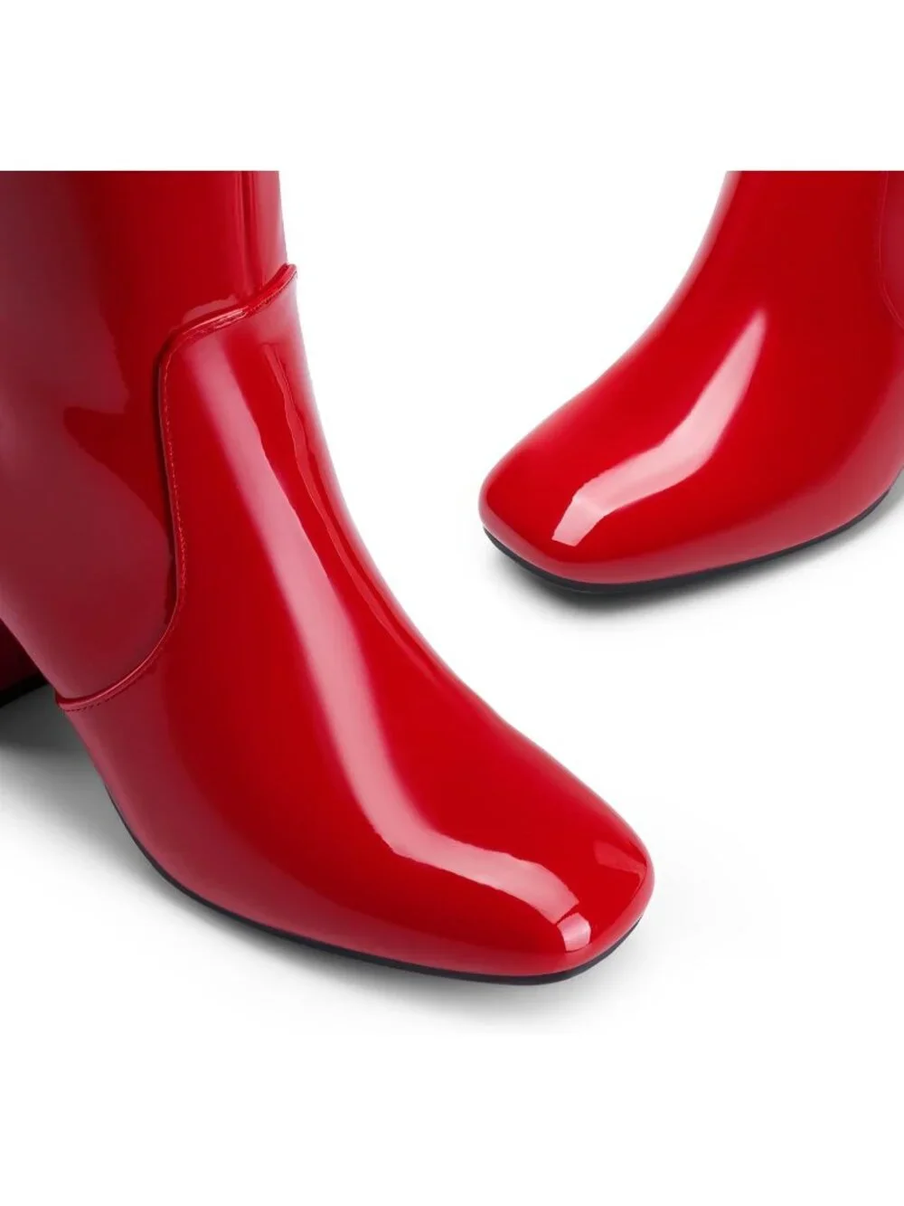 Dream Pairs Women's Red Square Toe Side Zipper Comfortable Knee High Boots